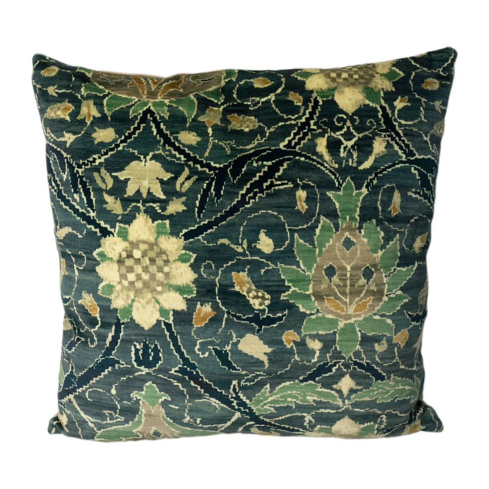 William Morris - Montreal Velvet - Indigo / Slate - Stunning Classic English Designer Cushion Cover Throw Pillow Home Decor.