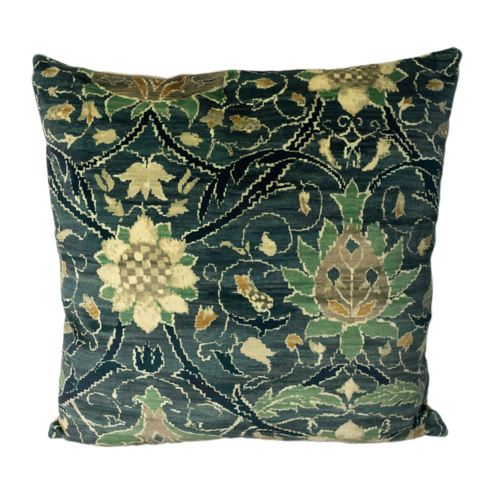 William Morris - Montreal Velvet - Indigo / Slate - Stunning Classic English Designer Cushion Cover Throw Pillow Home Decor.