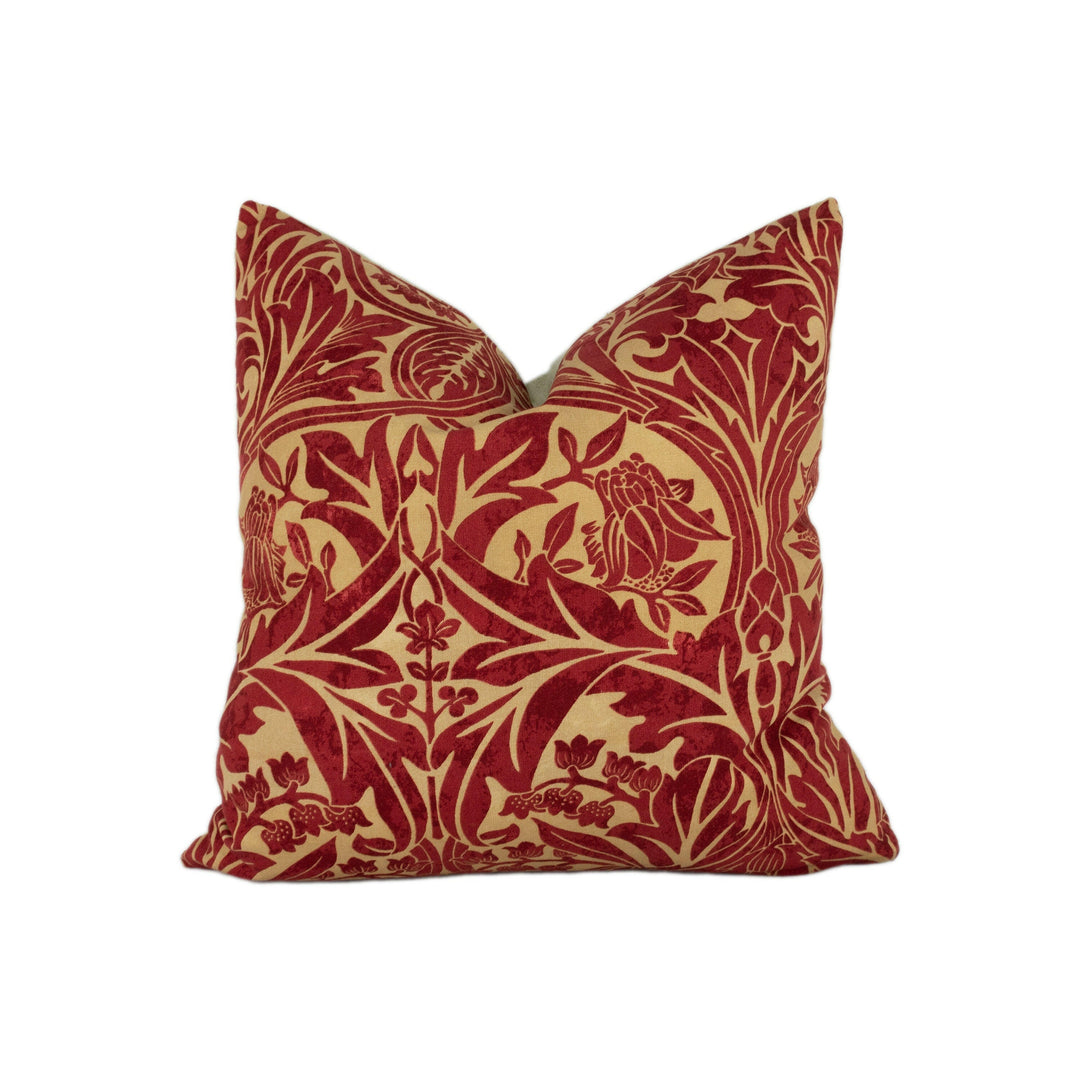 William Morris - Bluebell - Claret / Gold - Classic English Designer Cushion Cover Stunning Designer Throw Pillow Home Decor.