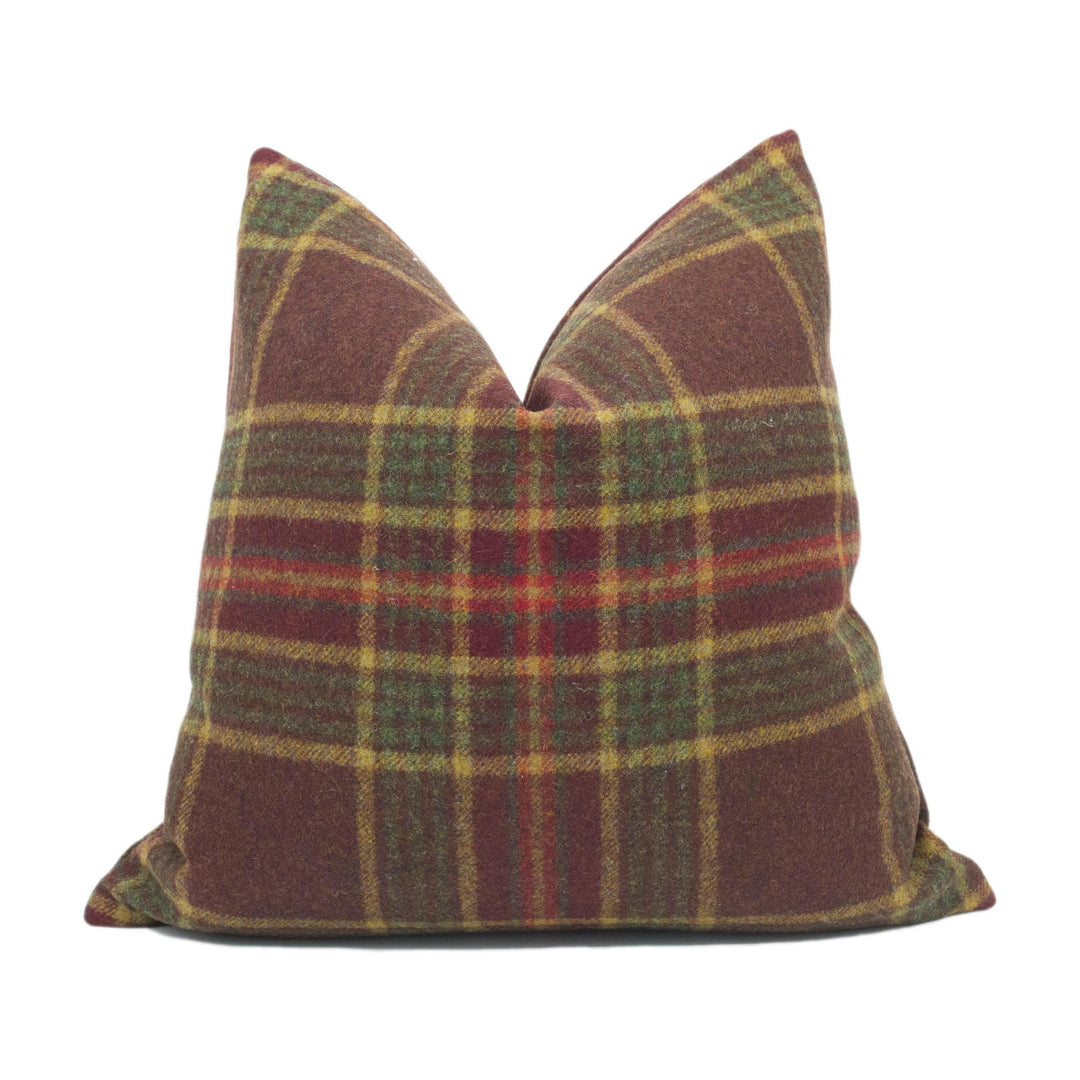 Abraham Moon - Ingleton - Tourmaline -  100% Wool Cushion Cover - Designer Plaid Pillow Cover - Handmade Custom Abraham Moon Pillowmade.