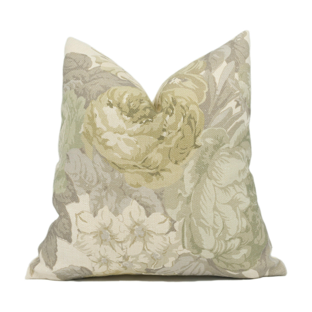 Tessa Proudfoot for St Leger & Viney - Isabella - Eucalyptus - Chic Floral Cushion Cover - Handmade Throw Pillow - Designer Home Décor.