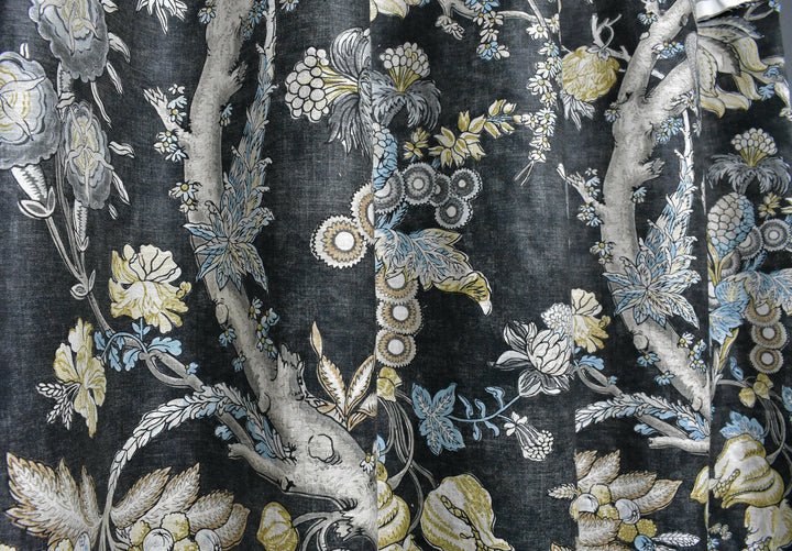 Thibaut - Chatelain - Charcoal - Made to Measure Curtains - draper panels Designer Home Décor.