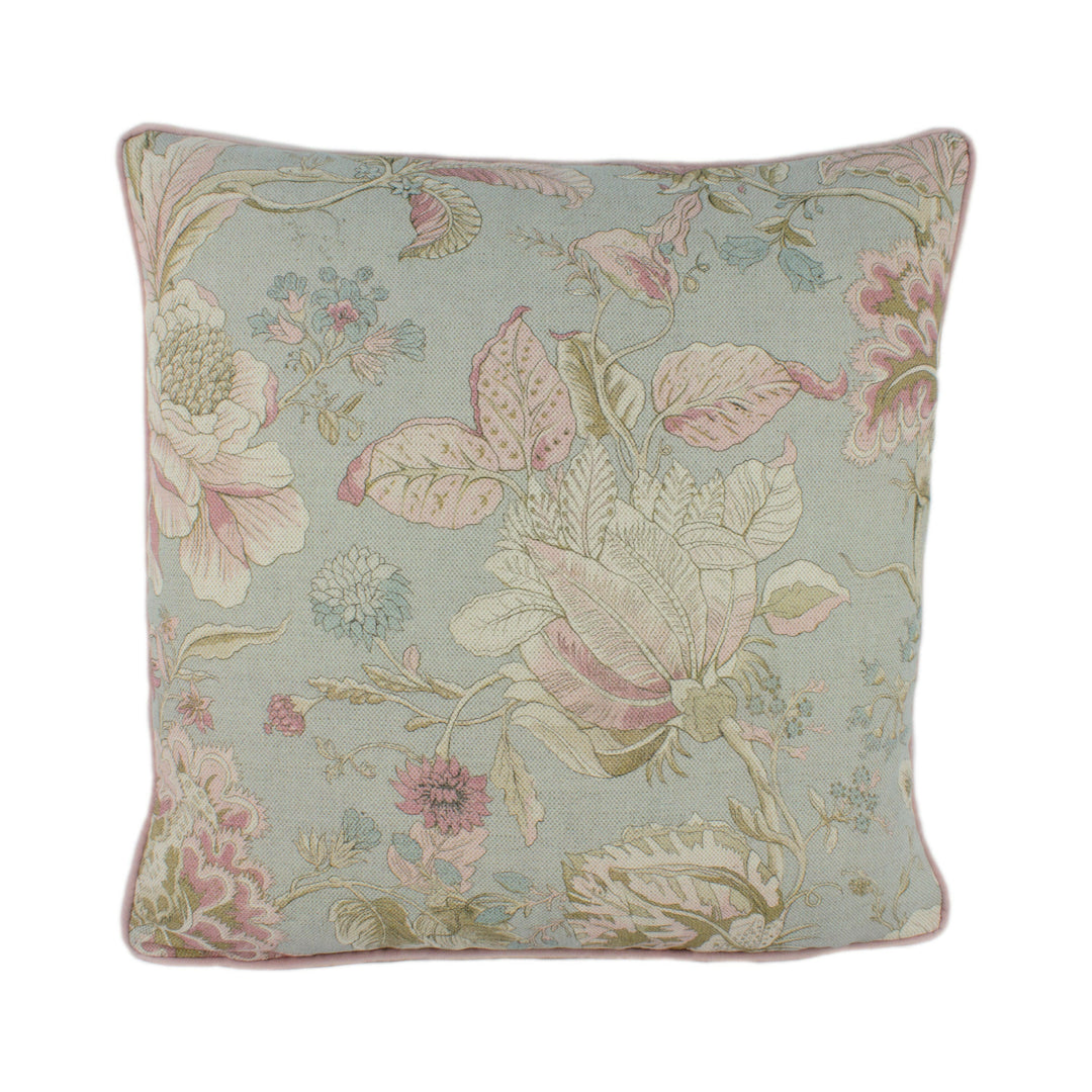 Clarke & Clarke - Sissinghurst - Mineral / Blush - Beautiful Intricate Illustrative Floral Designer Cushion Cover - Luxury Throw Pillow.