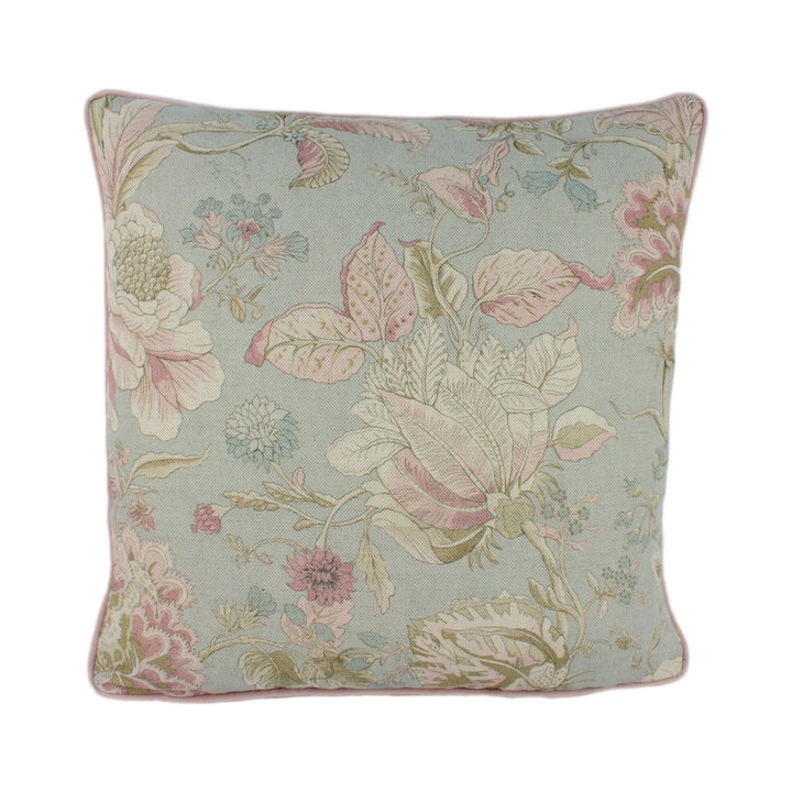 Clarke & Clarke - Sissinghurst - Mineral / Blush - Beautiful Intricate Illustrative Floral Designer Cushion Cover - Luxury Throw Pillow.