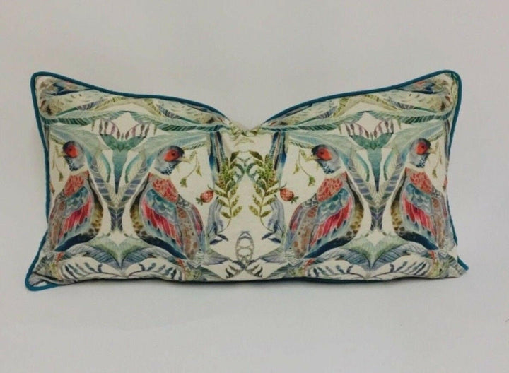 Voyage - Netherton - Pomegranate - Striking Watercolour Statement Cushion Cover Contrast Piped Throw Pillow Designer Home Decor.