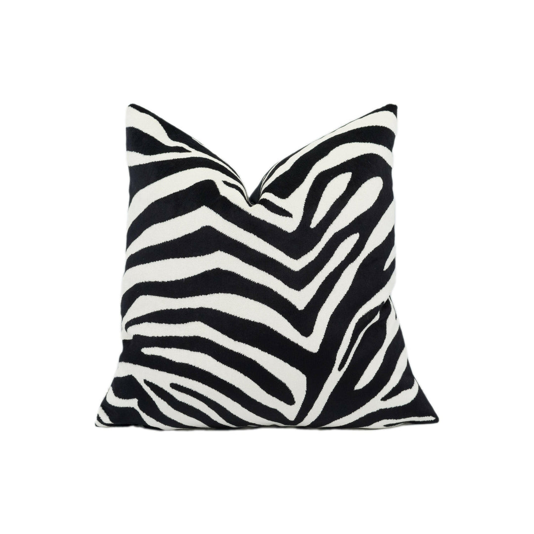 Clarke & Clarke - BW1029 - Black / White - Velvet Cushion Cover Handmade Throw Pillow Designer Home Décor.