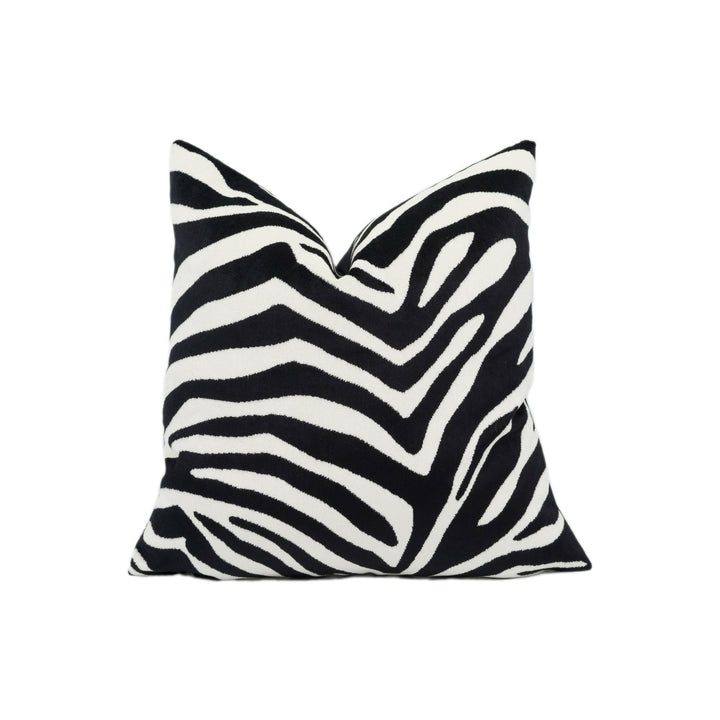 Clarke & Clarke - BW1029 - Black / White - Velvet Cushion Cover Handmade Throw Pillow Designer Home Décor.