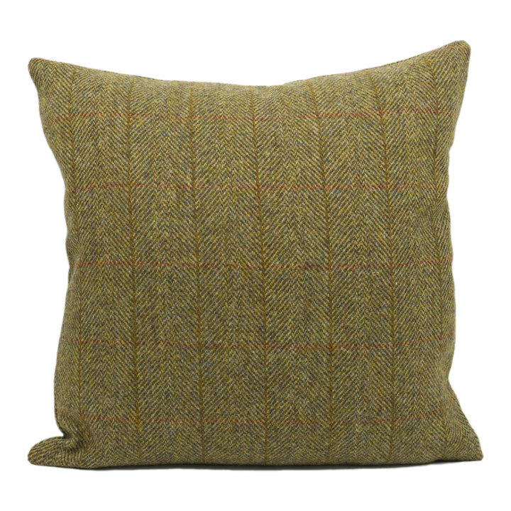 Harris Tweed - Muir / Iain - Olive / Green / Mustard  - Classic Cosy Woollen Cushion Cover - Handmade Throw Pillow - Designer Home Décor.