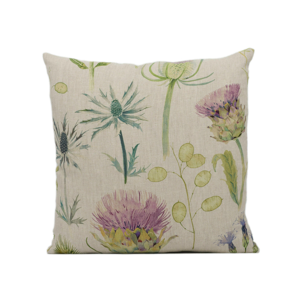 Sanderson - Thistle Garden Linen - Thistle / Fig - Stunning Designer Cushion Cover Home Décor Throw Pillow.