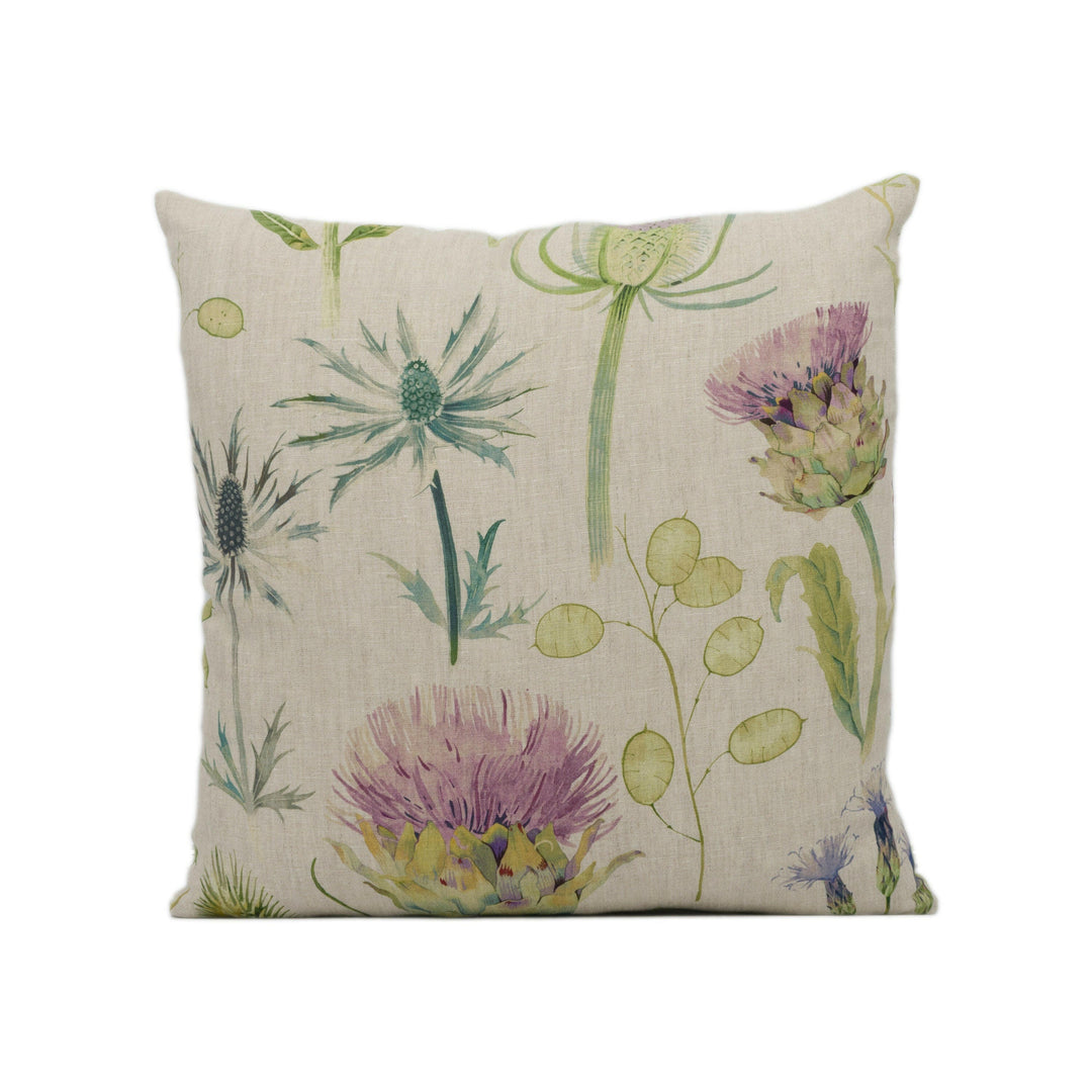 Sanderson - Thistle Garden Linen - Thistle / Fig - Stunning Designer Cushion Cover Home Décor Throw Pillow.