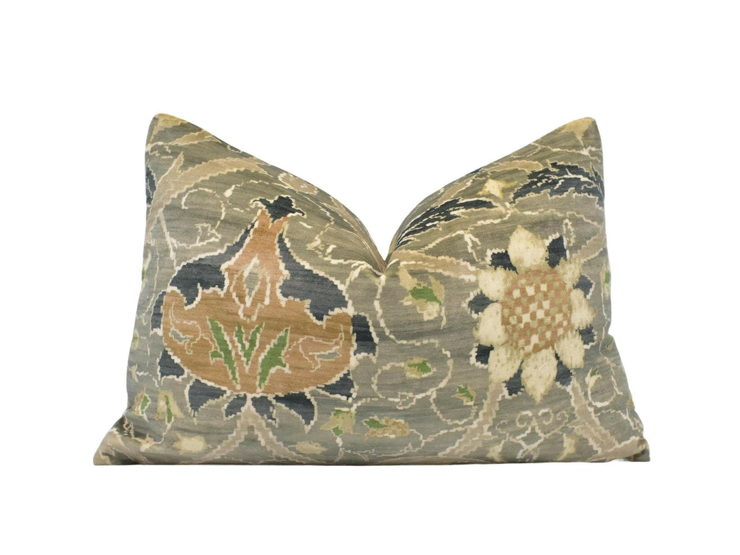 William Morris - Montreal Velvet - Grey / Charcoal -  Sumptuous Persian Velvet Floral Designer Cushion Cover - Luxury Throw Pillow.