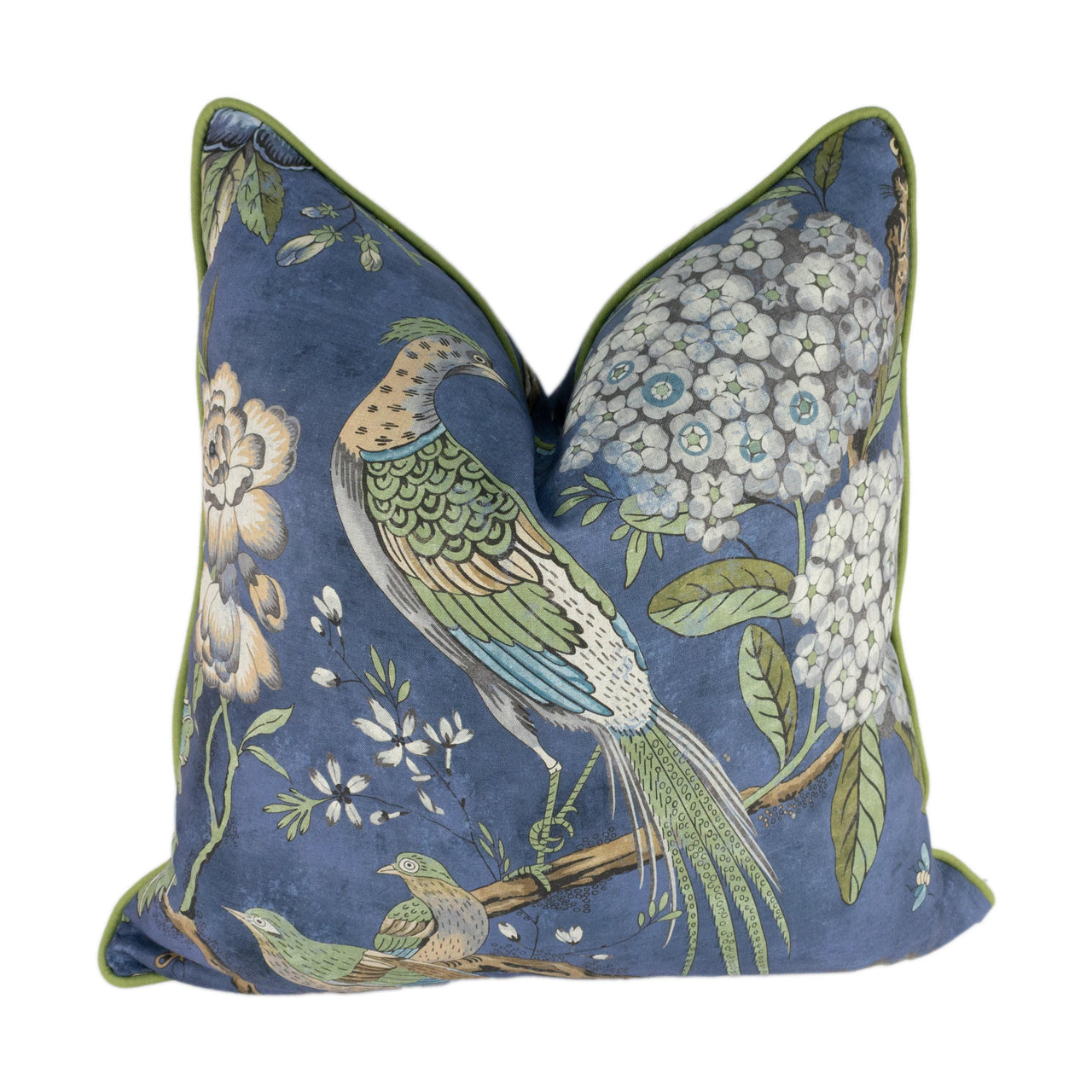 Anna French for Thibaut - Villeneuve - Navy - Antique Avant Garde Bird Designer Cushion Cover - Luxury Throw Pillow - Handmade Home Decor