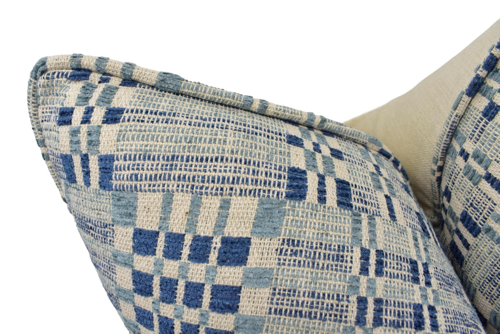 Schumacher - Brimfield - Indigo - Soft Intricate Flea Market Woven Designer Cushion Cover - Luxury Throw Pillow - Handmade Home Decor.
