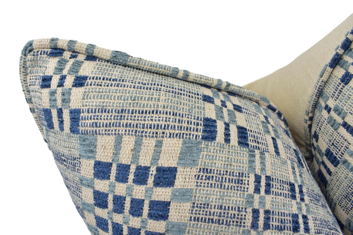 Schumacher - Brimfield - Indigo - Soft Intricate Flea Market Woven Designer Cushion Cover - Luxury Throw Pillow - Handmade Home Decor.