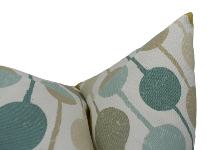 Scion - Taimi - Seaglass / Chalk / Honey - Cheerful Circles and Stripes Cushion Cover - Handmade Throw Pillow Designer Home Decor.