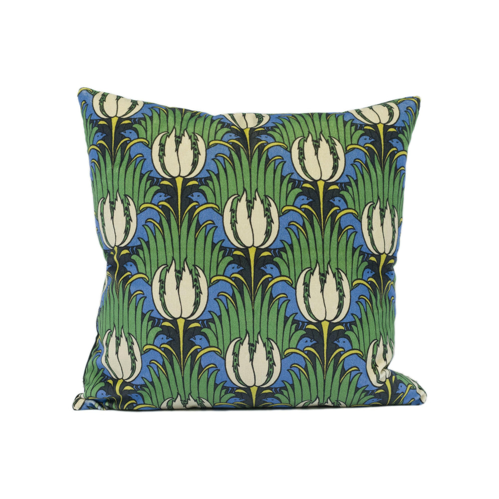 William Morris - Tulip and Bird - Goblin Green & Raven - Bold Arts and Crafts Velvet Cushion Cover - Handmade Throw Pillow - Designer Home.