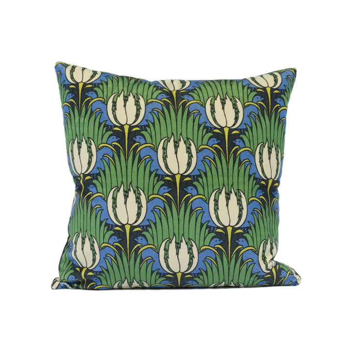 William Morris - Tulip and Bird - Goblin Green & Raven - Bold Arts and Crafts Velvet Cushion Cover - Handmade Throw Pillow - Designer Home.