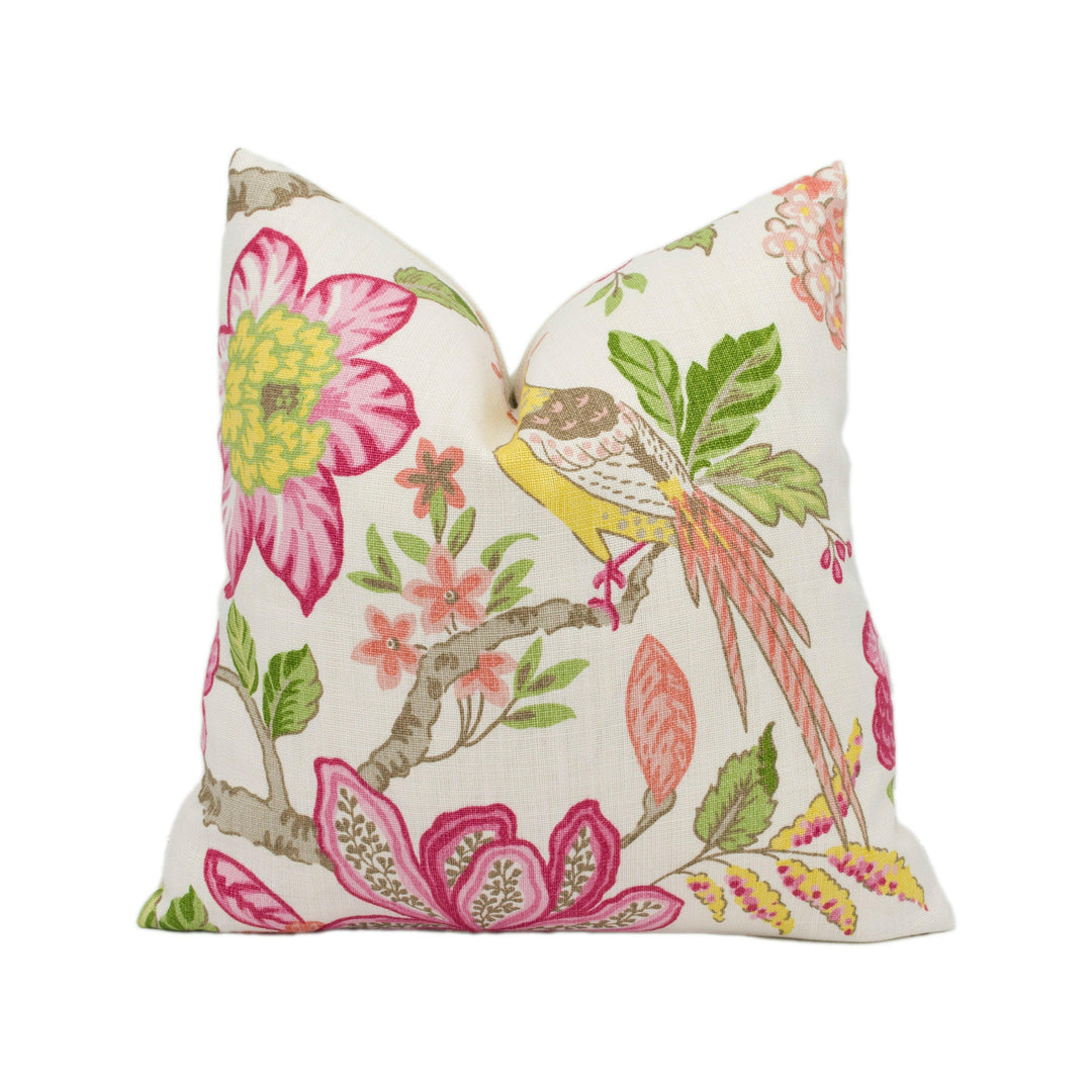Schumacher - Huntington Gardens - Multi - Stunning Tree Of Life Designer Cushion Cover - Handmade Throw Pillow - Luxury Home Decor.