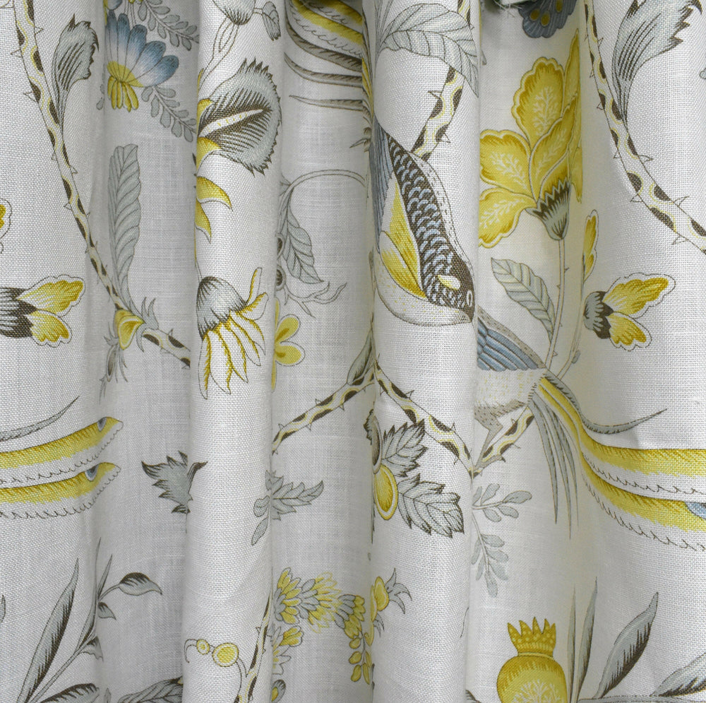Schumacher - Campagne - Cadet and Citron - Made to Measure Curtains - draper panels Designer Home Décor.