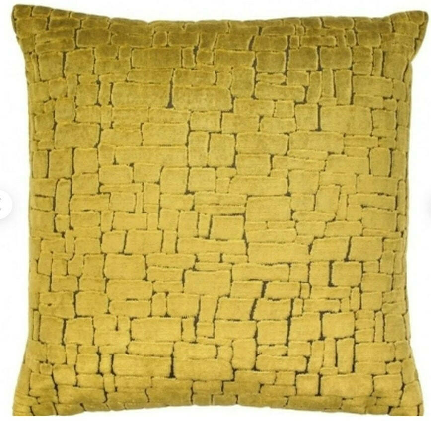 Harlequin - Ascent - Lime and Coffee - Stunning Cut Velvet Cushion Cover Throw Pillow Designer Home Decor.