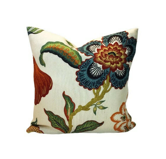 Schumacher - Hothouse Flowers - Spark - Exotic Floral Motif Designer Cushion Cover - Handmade Throw Pillow - Luxury Home Decor.