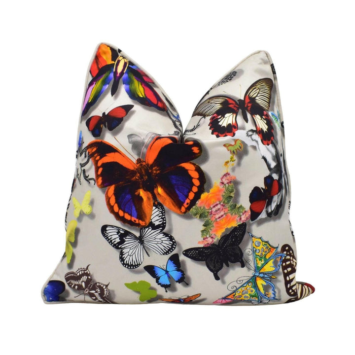 Designers Guild x Christian Lacroix - Butterfly Parade - Daim - Expressive Artistic Designer Butterflies Cushion Cover - Luxury Throw Pillow.