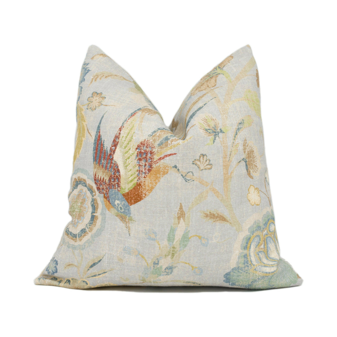 Colefax & Fowler - Cassandra - Navy - Stylised Tapestry Inspired Floral Cushion Cover - Handmade Throw Pillow - Designer Home Décor.