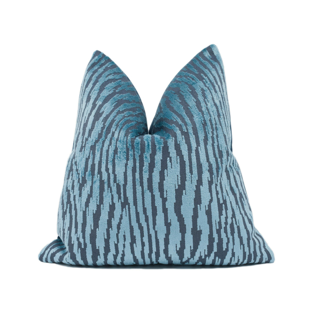 Harlequin - Nia - Petrol / Denim - Funky Animal Print Inspired Velvet Cushion Cover - Handmade Throw Pillow - Designer Home Décor.