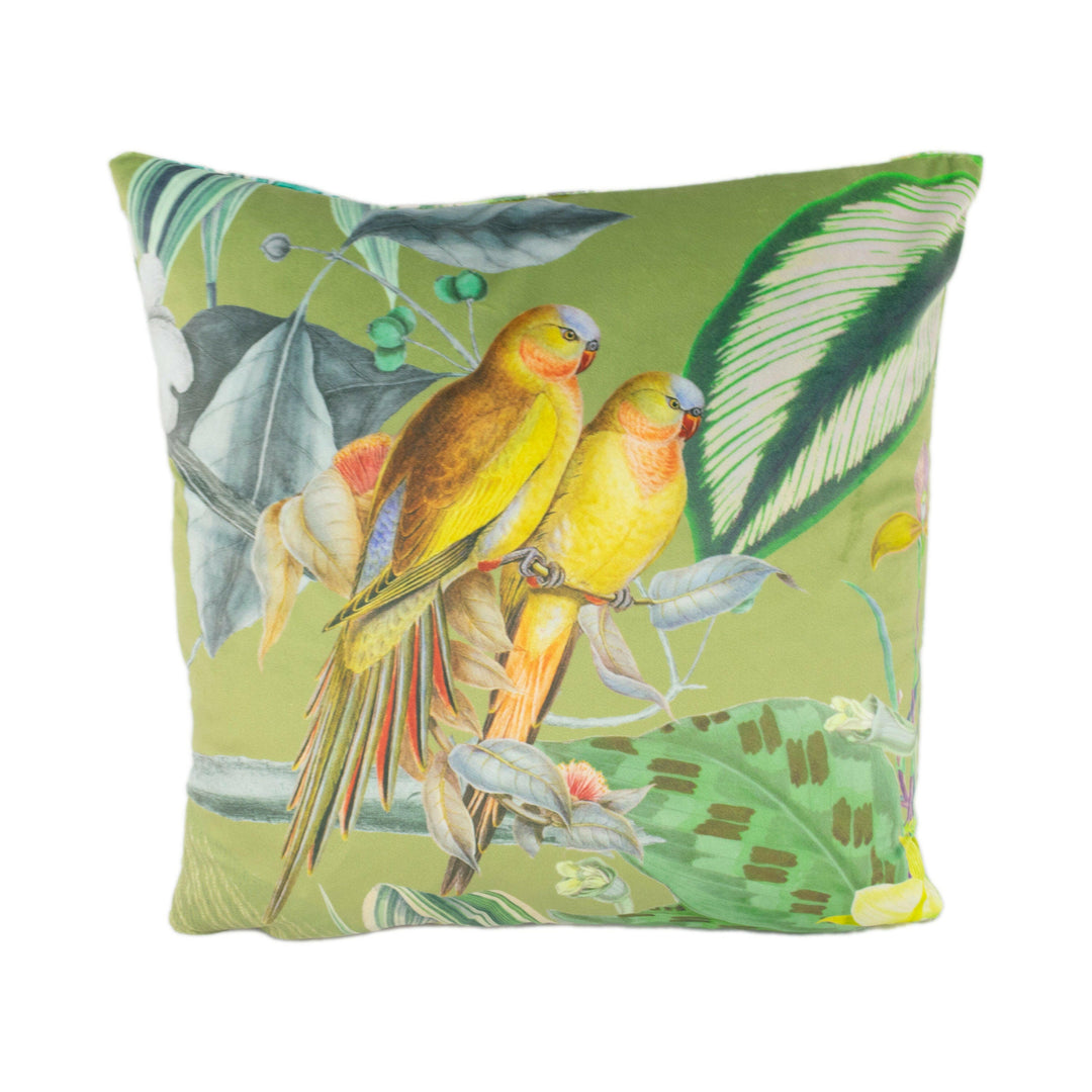 Prestigious - Barbados - Palm - Maximalist Tropical Landscape Velvet Cushion Cover - Handmade Throw Pillow Designer Home Decor.