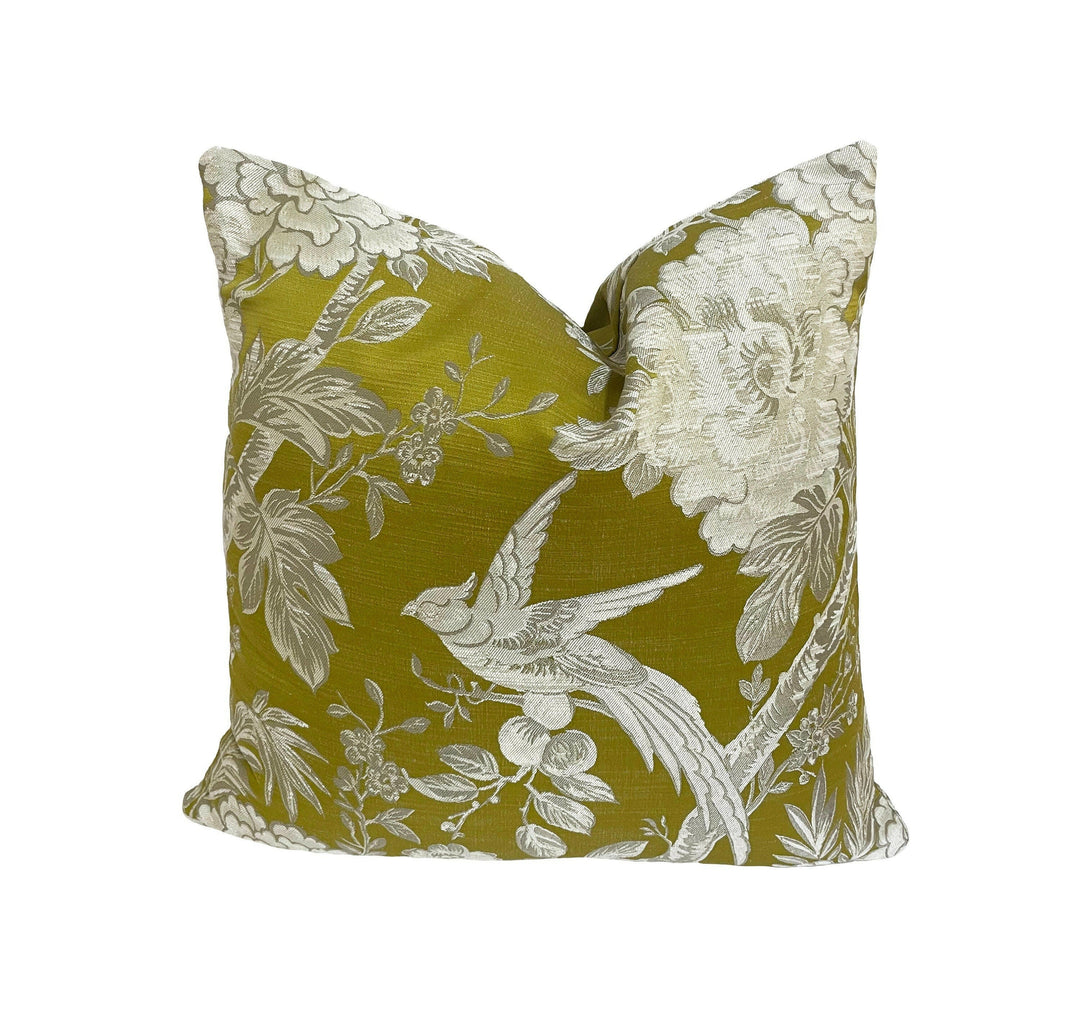 Clarke and Clarke - Avium - Chartreuse - Cushion Cover Throw Pillow Designer Home Décor.