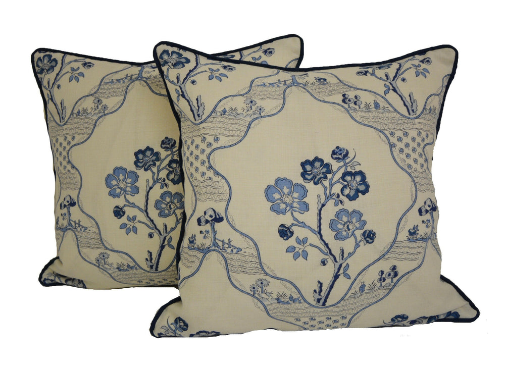Schumacher - Marella - Delft - Cushion Cover Pillow Throw.