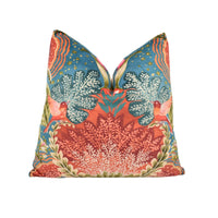 Thumbnail for a decorative pillow with an orange and blue floral design