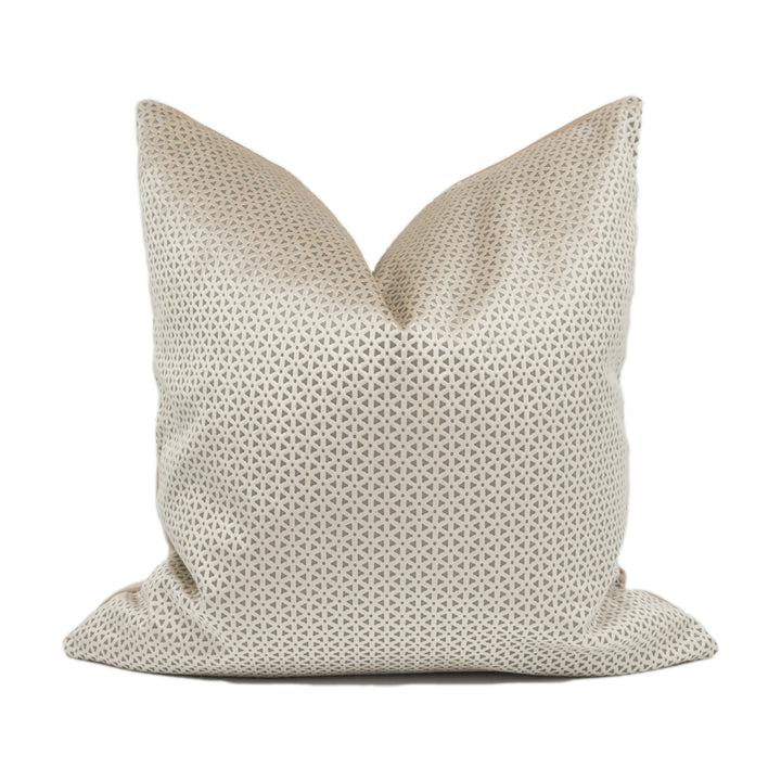 Clarke & Clarke – Loreto – Stone – Cushion Cover – Cream & Grey Diamond Velvet