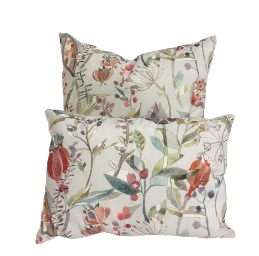 Voyage - Kelston - Cinnamon - Rich Botanical Watercolour Sketch Cushion Cover - Handmade Throw Pillow Designer Home Decor.