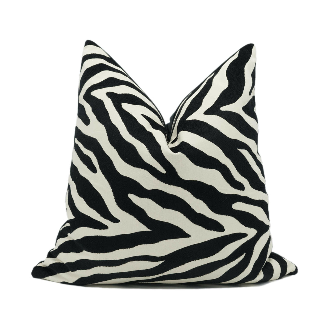 Clarke & Clarke - BW1029 - Black / White - Velvet Cushion Cover Handmade Throw Pillow Designer Home Décor.