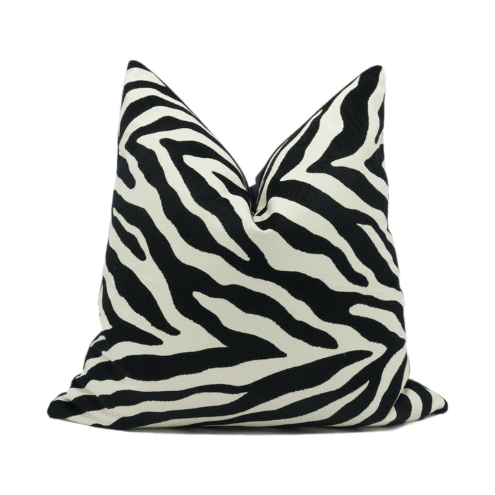 Clarke & Clarke - BW1029 - Black / White - Velvet Cushion Cover Handmade Throw Pillow Designer Home Décor.