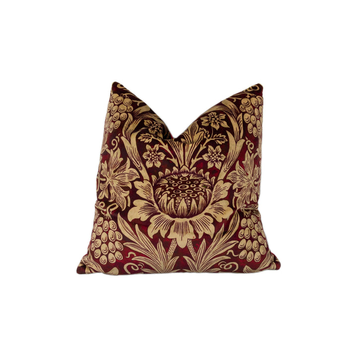 William Morris - Sunflower Velvet - Kermes / Birch - Cushion Cover Throw Pillow Designer Home Decor.