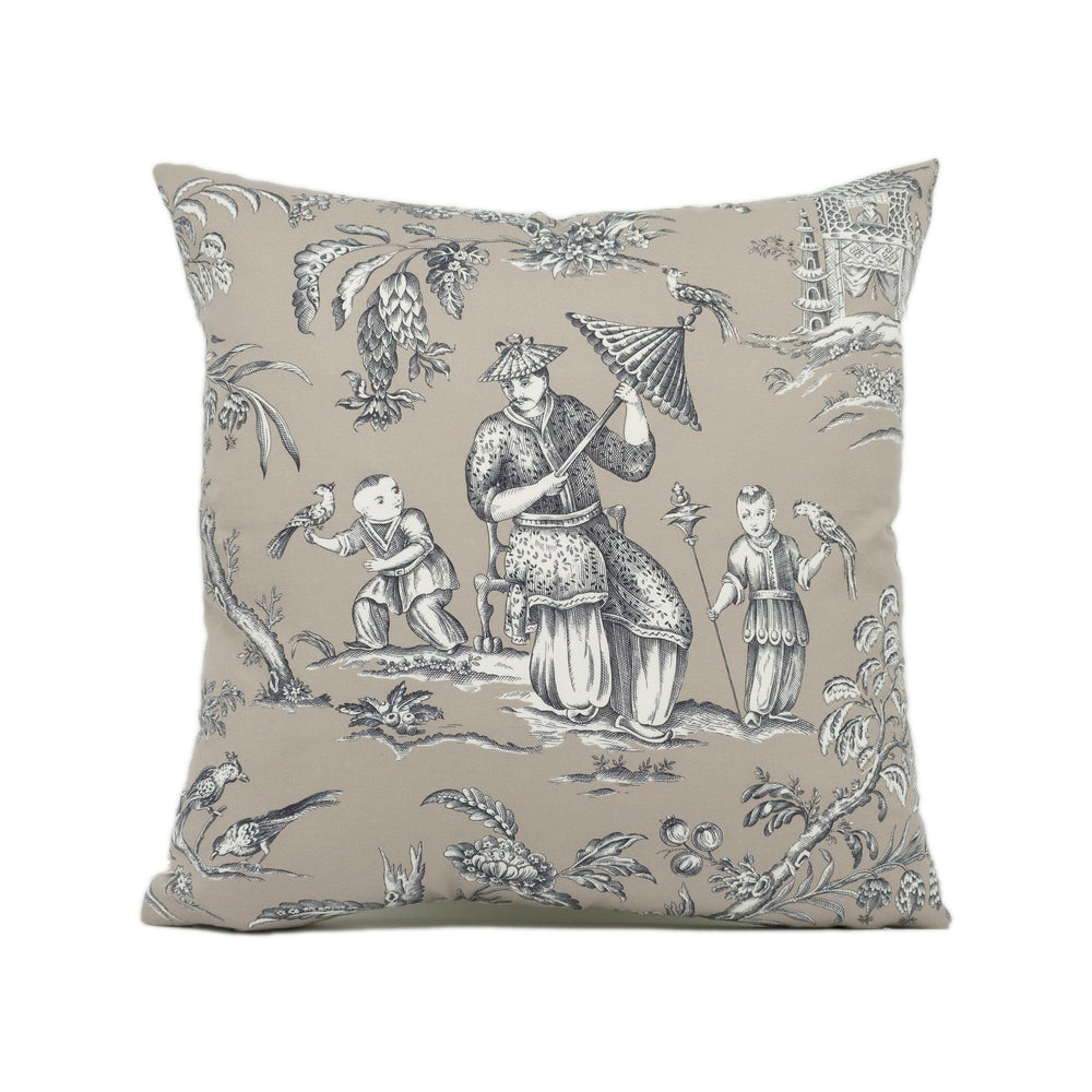 Manuel Canovas - Mandarin - Beautiful Asian Inspired Chinoiserie Toile Cushion Cover - Handmade Throw Pillow - Designer Home Décor.