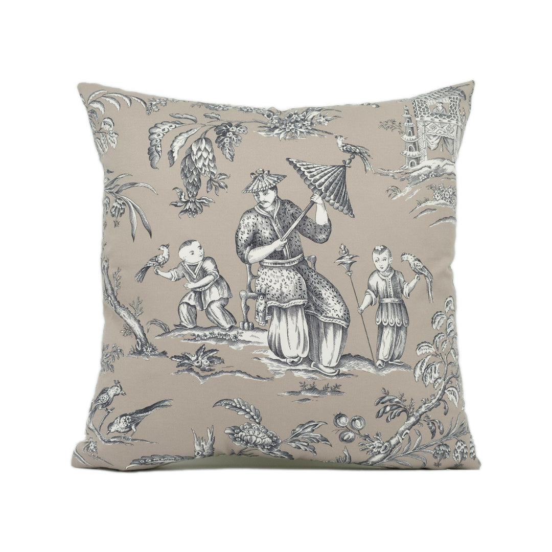 Manuel Canovas - Mandarin - Beautiful Asian Inspired Chinoiserie Toile Cushion Cover - Handmade Throw Pillow - Designer Home Décor.