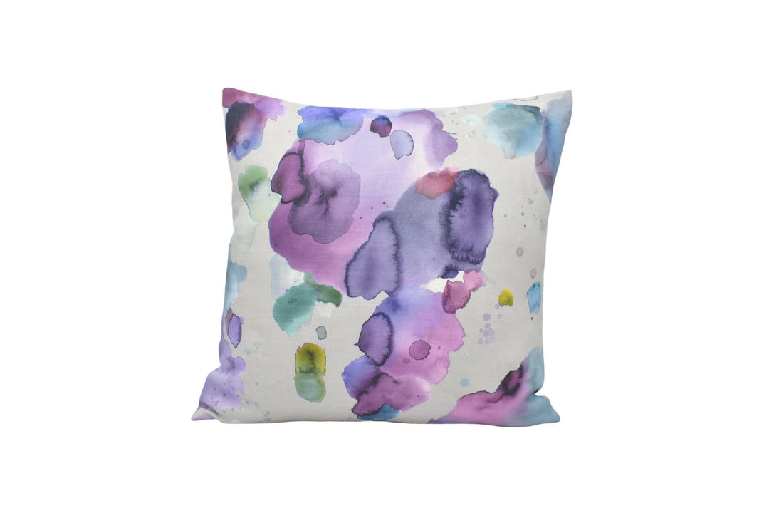 Voyage - Cloud Burst - Damson - Gorgeous Watercolour Cloud Designer Cushion Cover - Luxury Throw Pillow - Handmade Home Decor.