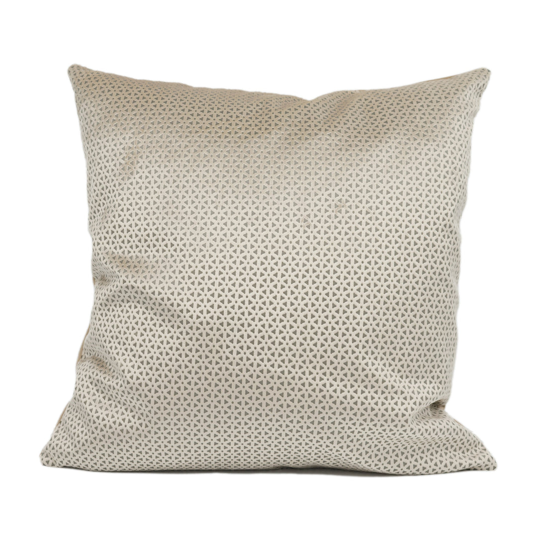 Clarke & Clarke – Loreto – Stone – Cushion Cover – Cream & Grey Diamond Velvet