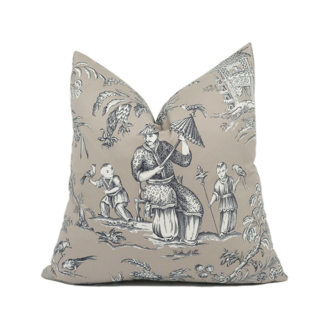 Manuel Canovas - Mandarin - Beautiful Asian Inspired Chinoiserie Toile Cushion Cover - Handmade Throw Pillow - Designer Home Décor.