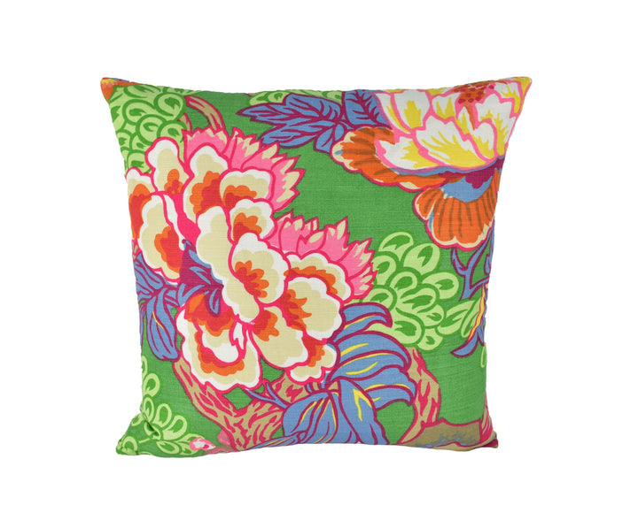Thibaut - Honshu - Green - Large Scale Floral Japanese Garden Designer Cushion Cover - Luxury Throw Pillow - Handmade Home Decor.