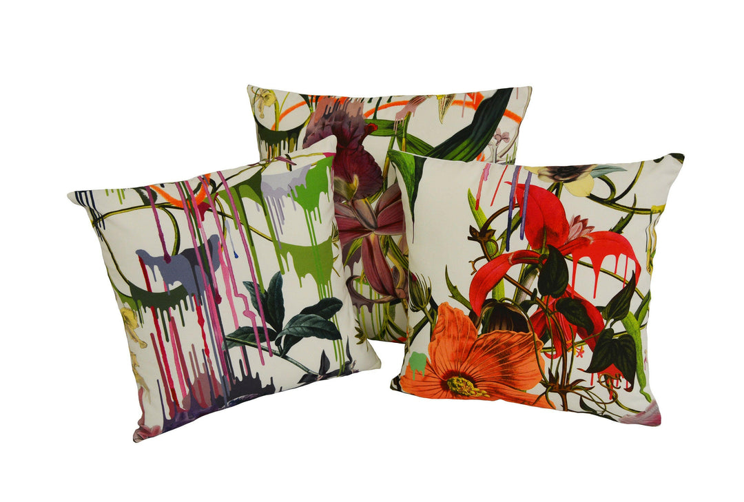 Designers Guild x Christian Lacroix - Orchids Fantasia - Perce Neige - Trippy Floral Designer Cushion Cover - Handmade Maximalist Pillow.