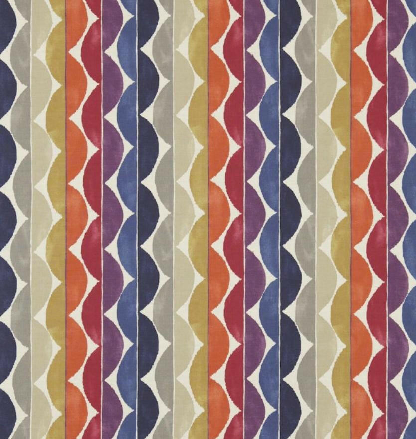 Scion - Yoki - 5 Colourways Available - Terracotta / Berry / Sapphire / Denim / Fig - Retro Curvy Cushion Cover - Handmade Throw Pillow.