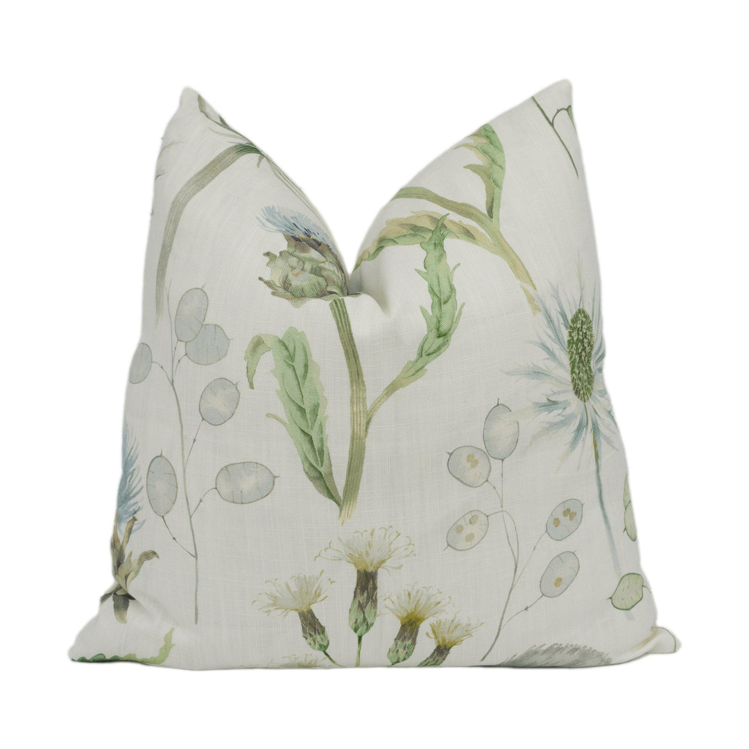 Sanderson - Thistle Garden - Mist / Pebble - Enchanting Countryside Floral Cushion Cover - Handmade Throw Pillow Designer Home Décor.
