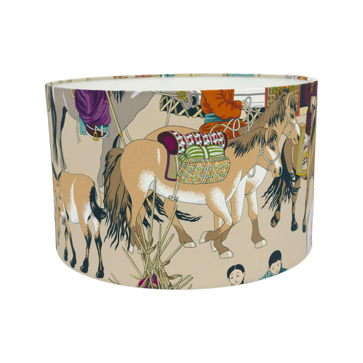 Manuel Canovas - Hazara - Turquoise - Lampshade - Ceiling Light -  Interesting Nomadic Horses Handmade Designer Home Décor.