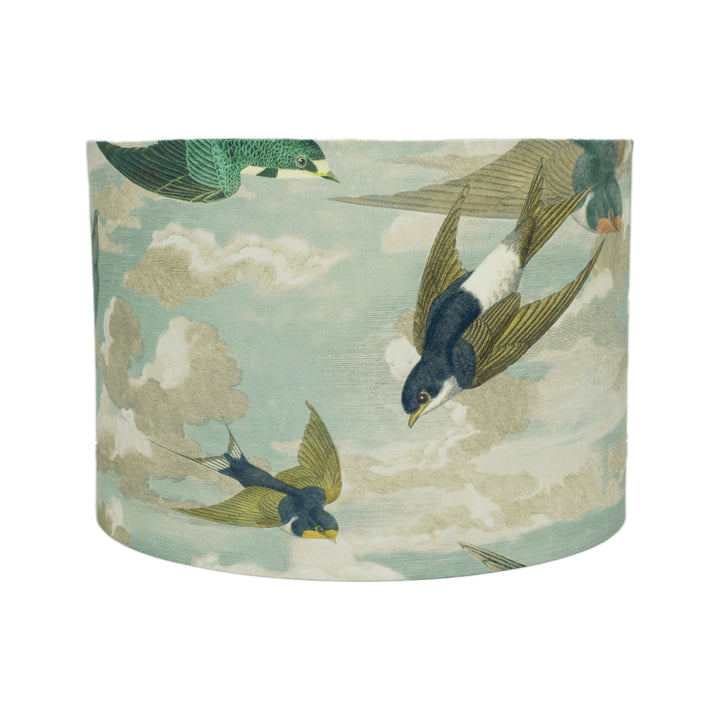 Designers Guild - Chimney Swallows - Sky Blue - Lampshade - Ceiling Light -  Charming Birds in Flight Handmade Designer Home Décor