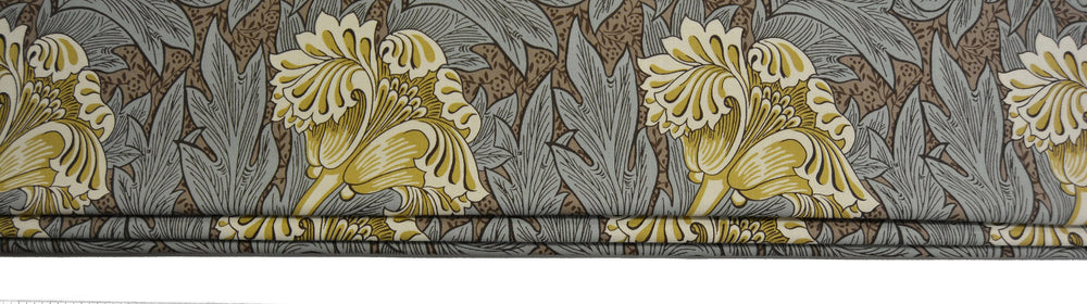 William Morris - Tulip - Bullrush & Slate - Professionally Made Roman Blind Made to Measure.