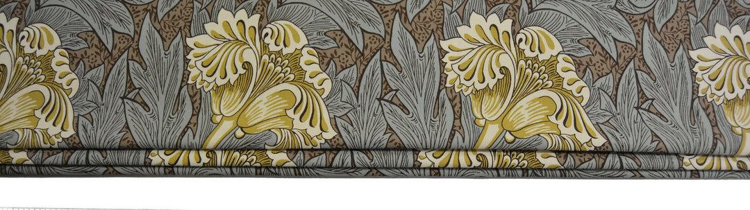 William Morris - Tulip - Bullrush & Slate - Professionally Made Roman Blind Made to Measure.